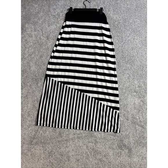 Vintage Y2K Maxi Skirt Small Asymmetrical Striped Goth Alt Girl Indie Sleaze - Picture 5 of 6